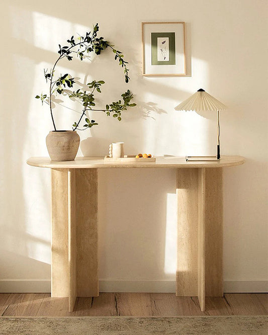 Natural Travertine Console Table